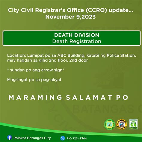 City Civil Registrar's Office, Batangas City .